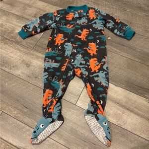Carter's Dino Adventure Footed Onesie - Orange & Teal